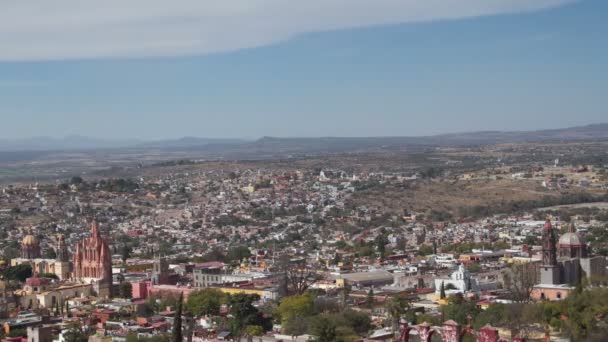 Horisonten av den historiska staden san miguel de allende — Stockvideo