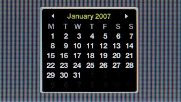 Clip de calendario de ordenador — Vídeo de stock