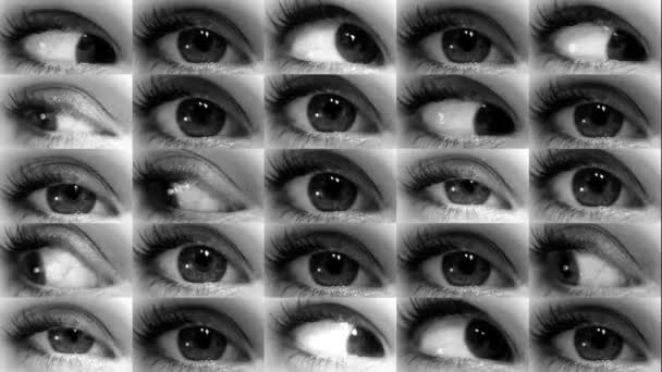 Close-up de olho olhando ao redor — Vídeo de Stock