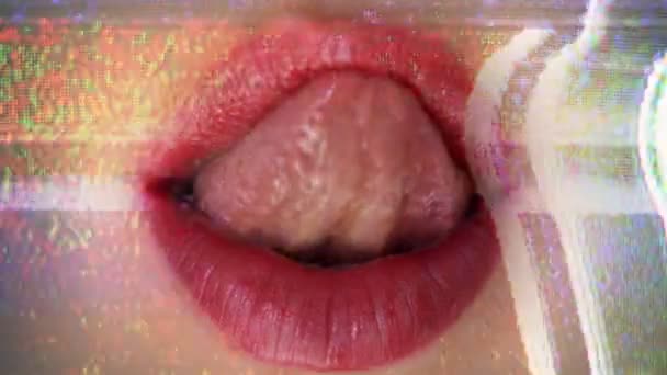 Lippen der Frau — Stockvideo