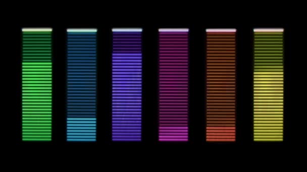 Музичні графічні еквалайзери та кліп аудіоаналізу — стокове відео