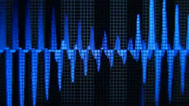 Ecualizadores gráficos musicales y clip de análisis de audio — Vídeo de stock