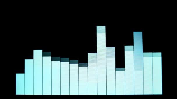 Equalizzatori grafici musicali e clip di analisi audio — Video Stock