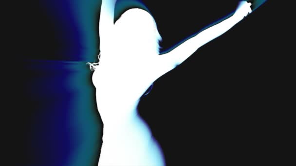 Σέξι χορεύτρια σκιά, σιλουέτα — Αρχείο Βίντεο