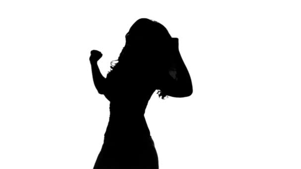 Ombra sexy ballerina, silhouette — Video Stock