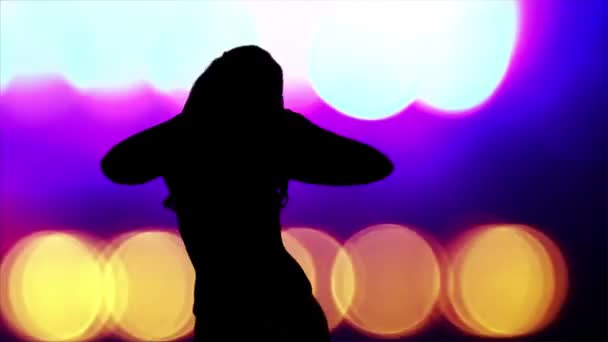 Sexy danser schaduw, silhouet — Stockvideo