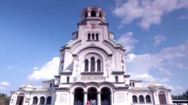 timelapse schot van alexander Nevski kerk in central sofia