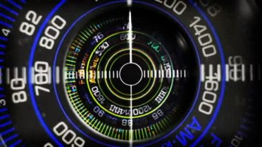 eski bir retro radyo dairesel radyo arama Close-Up