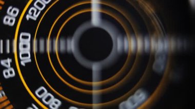 eski bir retro radyo dairesel radyo arama Close-Up