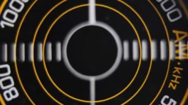 eski bir retro radyo dairesel radyo arama Close-Up