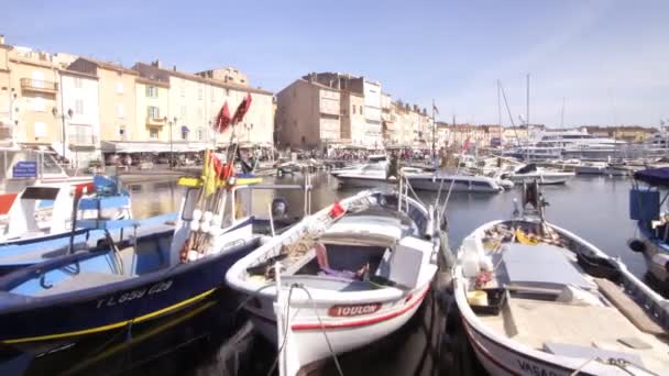 Timelapse of the port in st tropez, france — Stock Video