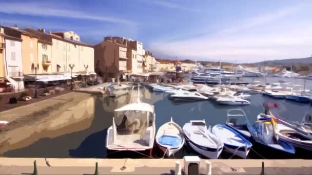 Timelapse portu w st tropez, Francja — Wideo stockowe