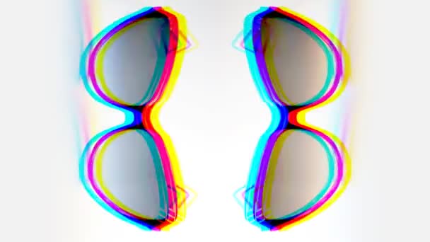 集合的不同令人惊叹的复古太阳镜 — 图库视频影像