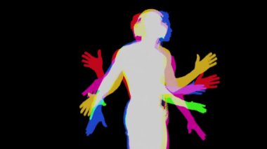 Gölge dans serin adam silüeti