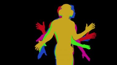 Gölge dans serin adam silüeti