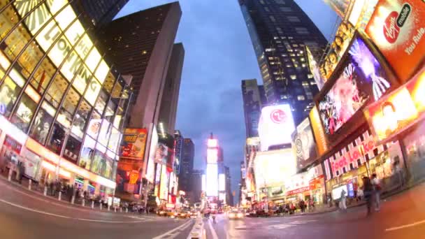 Таймс Сквер ночью, Нью-Йорк — стоковое видео