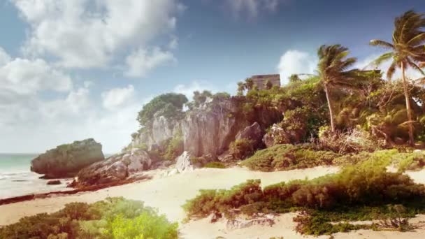 Time-lapse av Maya-ruinerna i tulum — Stockvideo