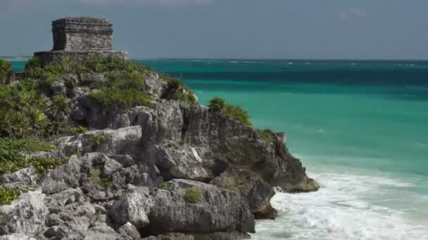 Zeitraffer der Mayaruinen von Tulum — Stockvideo