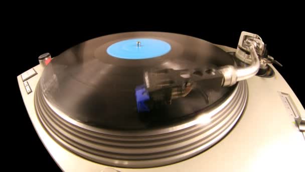 Rybie oko bliska gramofon dj — Wideo stockowe