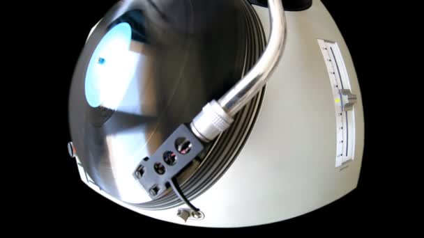 Fisheye close-up of a dj record player — Stock Video