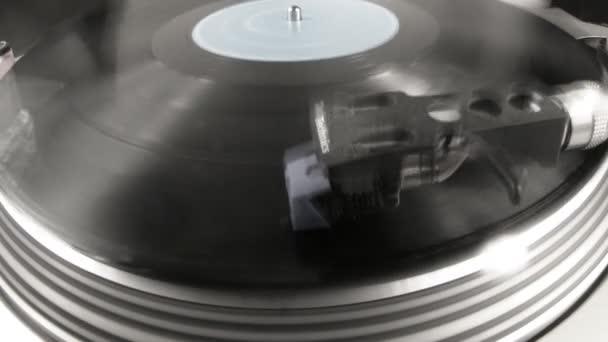 Fisheye close-up of a dj record player — Stock Video