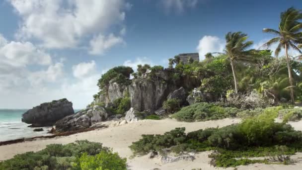 Time-lapse of the mayan ruins at tulum — Stock Video