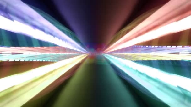 Estranho padrão de luz de uma ponte à noite em valencia — Vídeo de Stock