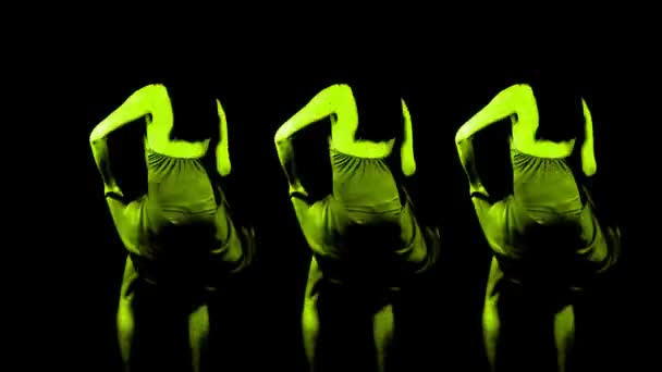 Сексуальные женские танцы с абстрактным фоном вечеринки — стоковое видео