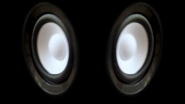 Un cono di altoparlante che pompa al suono del basso — Video Stock