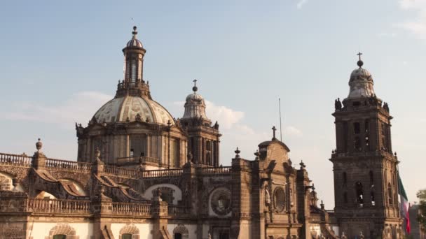 Time-lapse of the main cathedral in mexico city — Stock Video