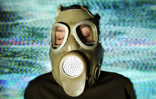 Woman wearing gas mask — Stock Photo, Image