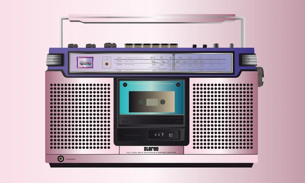 Vintage Boombox cassette tape — Stockvector