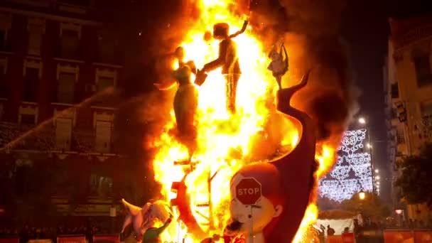 Fallas Φεστιβάλ Βαλένθια Ισπανία Καρναβάλι — Αρχείο Βίντεο