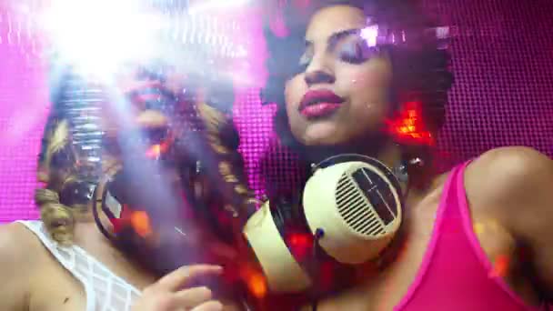 Sexy Disco Tänzerin Mädchen Party — Stockvideo