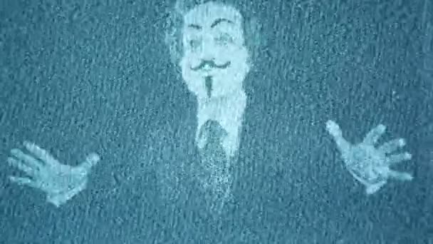 Людина з анонімних v для вендета маски — стокове відео