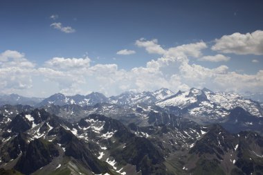 view of pyrenees from pic du midi clipart