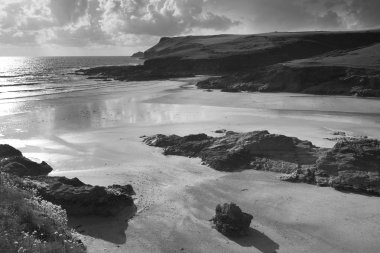 Polzeath beach cornwall, İngiltere