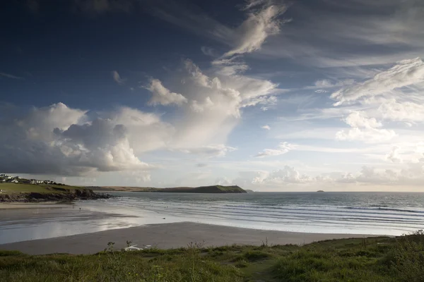 Spiaggia Polzeath in Inghilterra muro di mais — Foto Stock