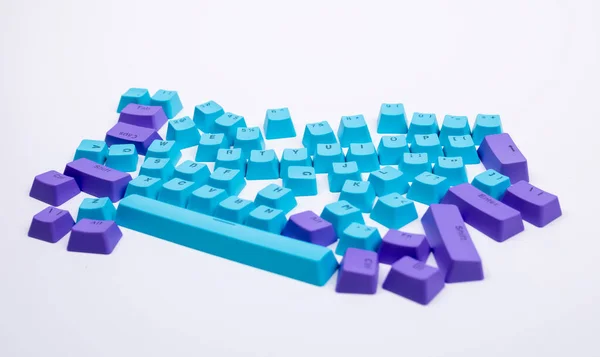 Losse computer keyboard keys moving around — Stock Photo, Image