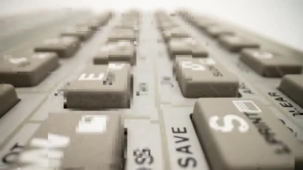 Panorámica sobre un teclado vintage — Vídeo de stock
