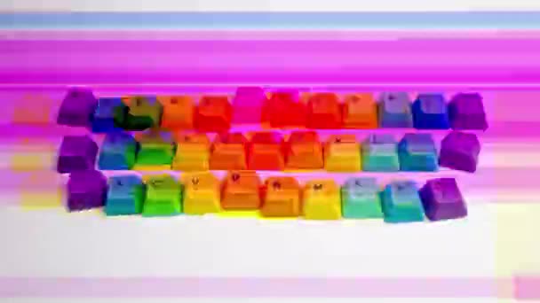 Utrata klawiszy klawiatury komputera poruszających się — Wideo stockowe