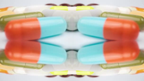 Koleksi obat-obatan pil dan tablet — Stok Video