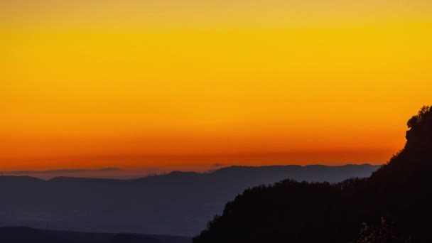 Tavertet montanhas pôr do sol timelpase na espanha — Vídeo de Stock