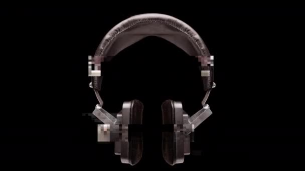 Sequence of changing vintage headphones — Stockvideo