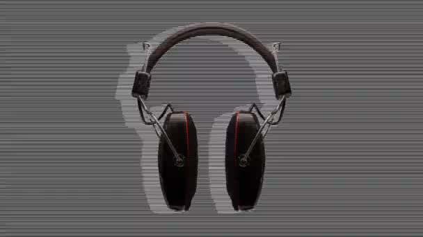 Kolejność zmieniania słuchawek vintage w cieniu — Wideo stockowe