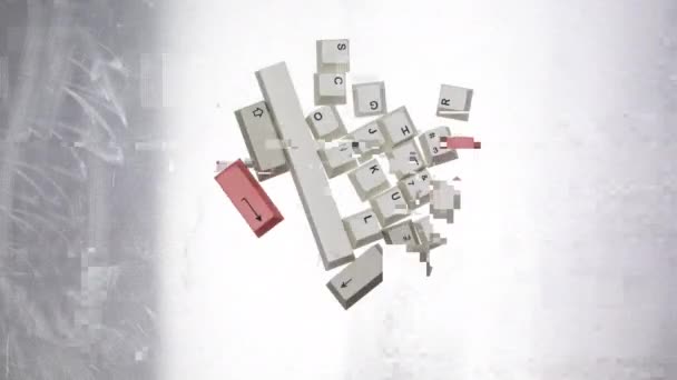 Computertastaturtasten verlieren, die sich bewegen — Stockvideo