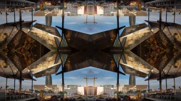 Barcelona encants trh timelapse abstraktní vzor — Stock video