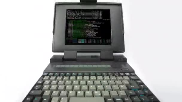 Vintage laptop glitching code — Stok video