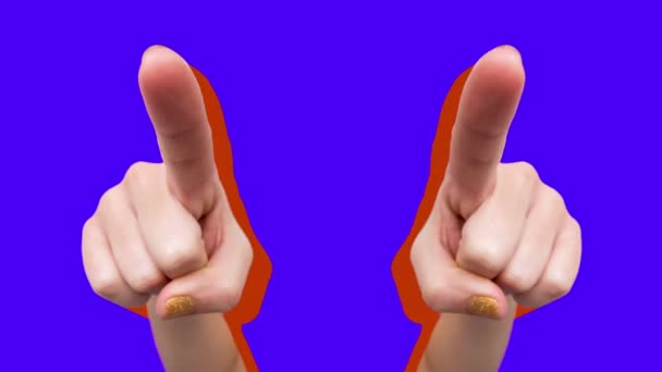Due mani femminili puntate — Video Stock