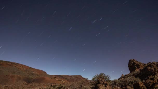 El teide in tenerife canary islands at night — Stock Video